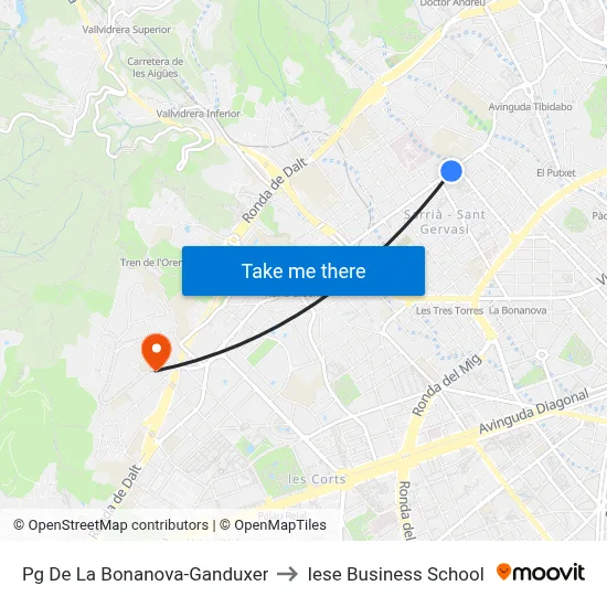 Pg De La Bonanova-Ganduxer to Iese Business School map