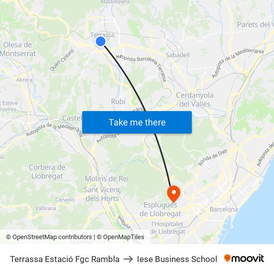 Terrassa Estació Fgc Rambla to Iese Business School map