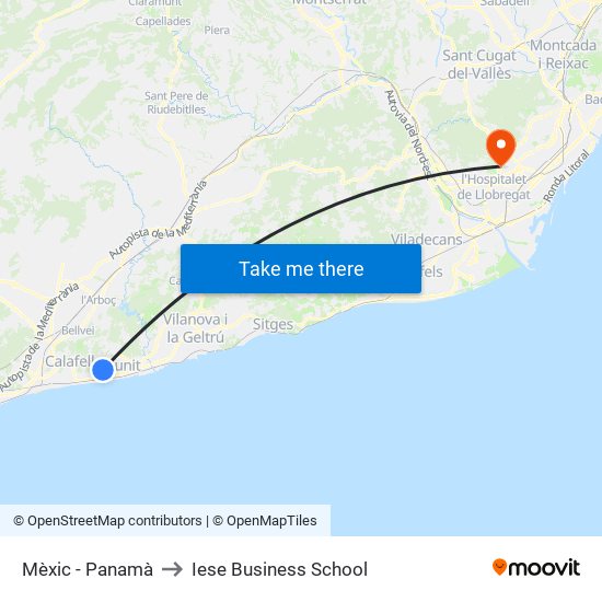 Mèxic - Panamà to Iese Business School map