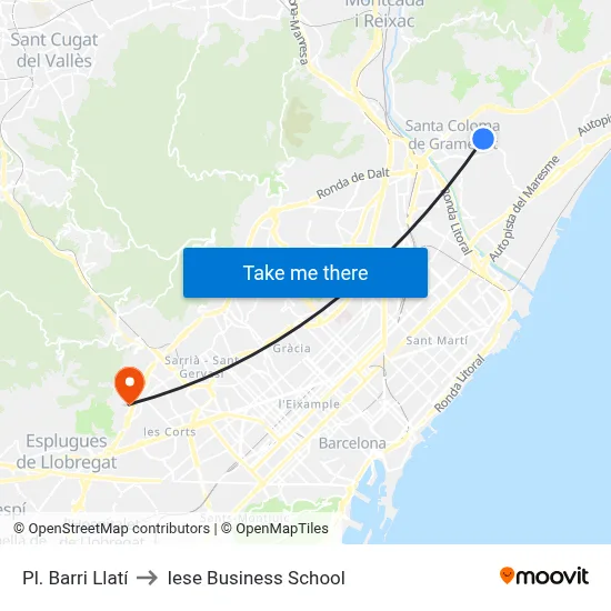 Pl. Barri Llatí to Iese Business School map