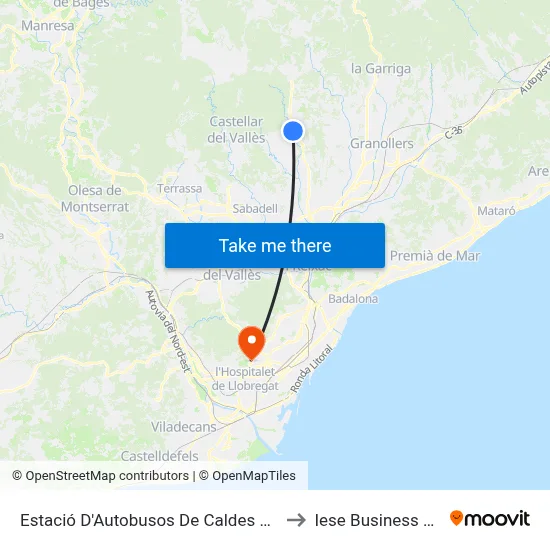 Estació D'Autobusos De Caldes De Montbui to Iese Business School map
