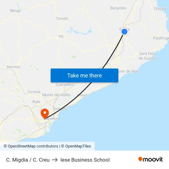 C. Migdia / C. Creu to Iese Business School map