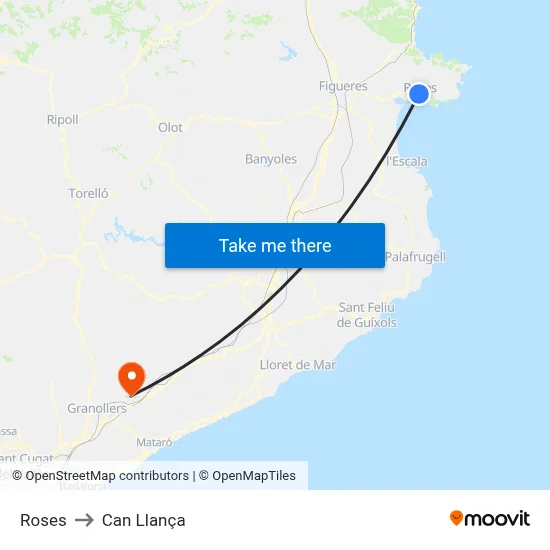 Roses to Can Llança map