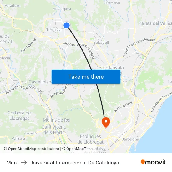 Mura to Universitat Internacional De Catalunya map