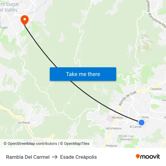 Rambla Del Carmel to Esade Creàpolis map