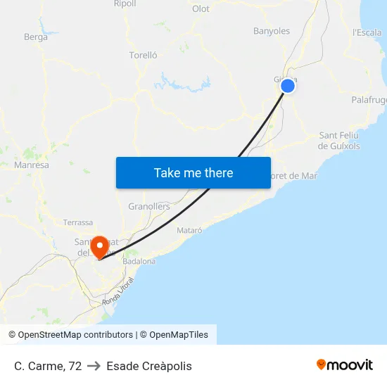 C. Carme, 72 to Esade Creàpolis map