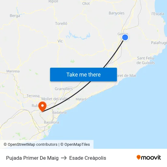 Pujada Primer De Maig to Esade Creàpolis map