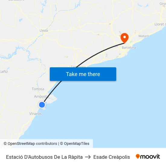 Estació D'Autobusos De La Ràpita to Esade Creàpolis map