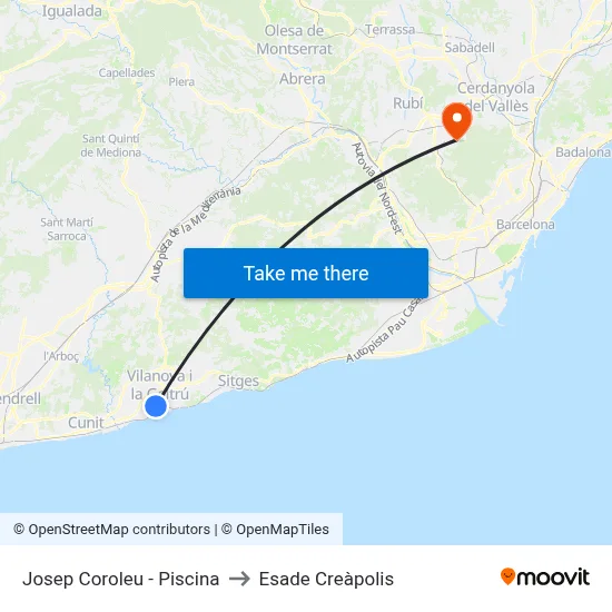 Josep Coroleu - Piscina to Esade Creàpolis map
