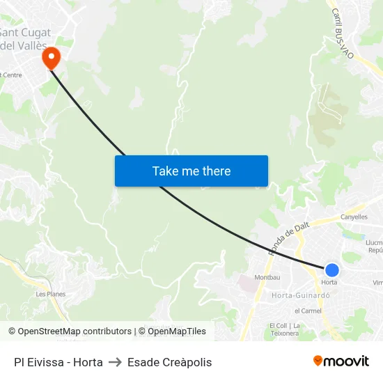 Pl Eivissa - Horta to Esade Creàpolis map