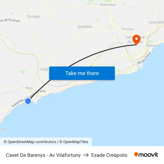 Cavet De Barenys - Av Vilafortuny to Esade Creàpolis map