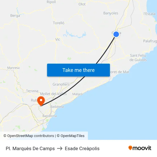 Pl. Marquès De Camps to Esade Creàpolis map