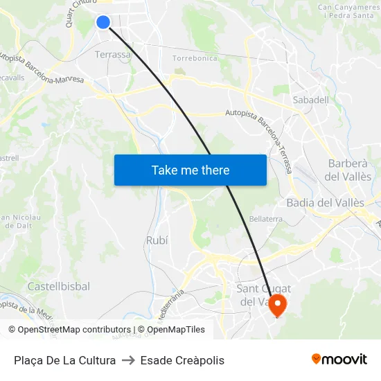Plaça De La Cultura to Esade Creàpolis map