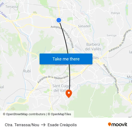 Ctra. Terrassa/Nou to Esade Creàpolis map
