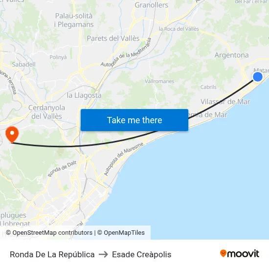 Ronda De La República to Esade Creàpolis map