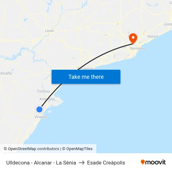 Ulldecona - Alcanar - La Sènia to Esade Creàpolis map