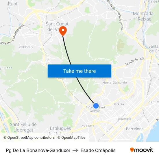 Pg De La Bonanova-Ganduxer to Esade Creàpolis map