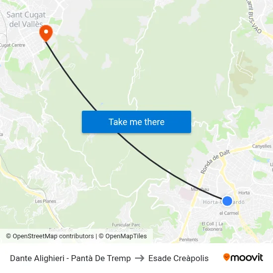 Dante Alighieri - Pantà De Tremp to Esade Creàpolis map