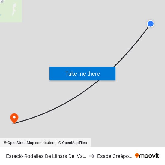 Estació Rodalies De Llinars Del Vallès to Esade Creàpolis map