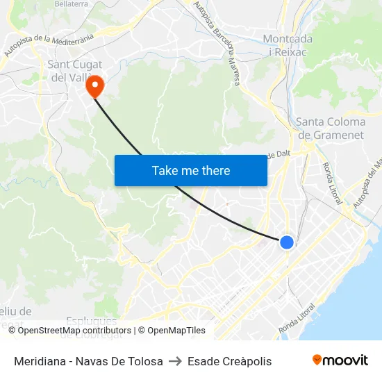 Meridiana - Navas De Tolosa to Esade Creàpolis map