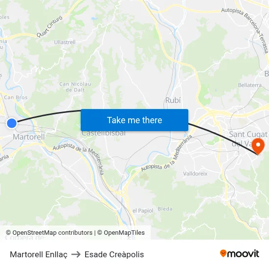Martorell Enllaç to Esade Creàpolis map