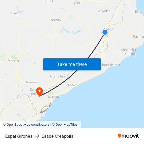 Espai Gironès to Esade Creàpolis map