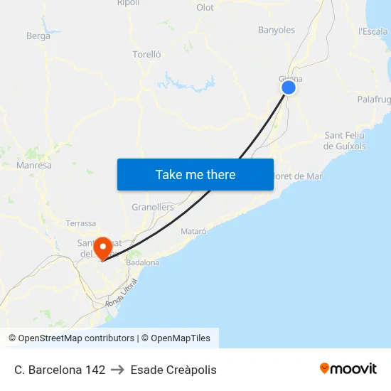 C. Barcelona  142 to Esade Creàpolis map
