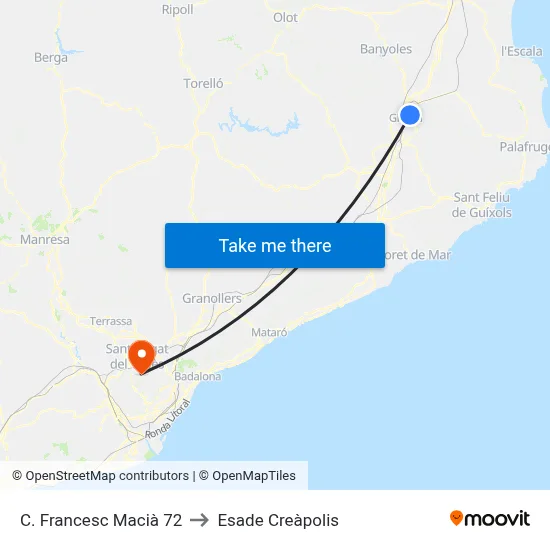 C. Francesc Macià  72 to Esade Creàpolis map