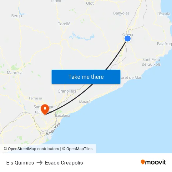 Els Químics to Esade Creàpolis map