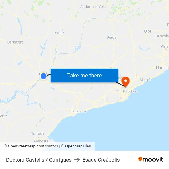 Doctora Castells / Garrigues to Esade Creàpolis map