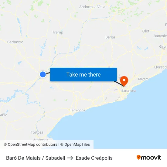 Baró De Maials / Sabadell to Esade Creàpolis map