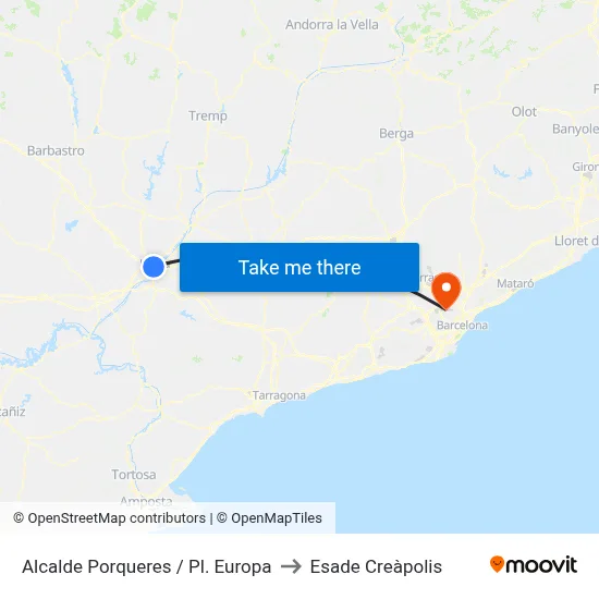 Alcalde Porqueres / Pl. Europa to Esade Creàpolis map