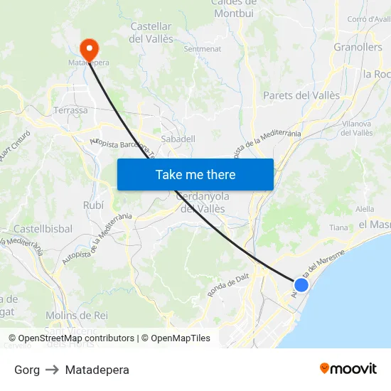 Gorg to Matadepera map