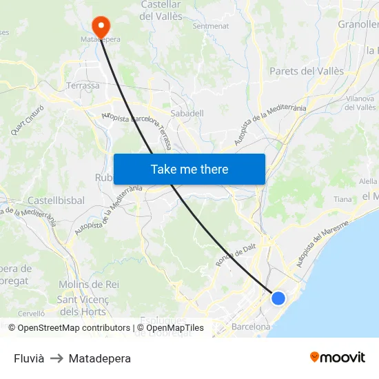 Fluvià to Matadepera map