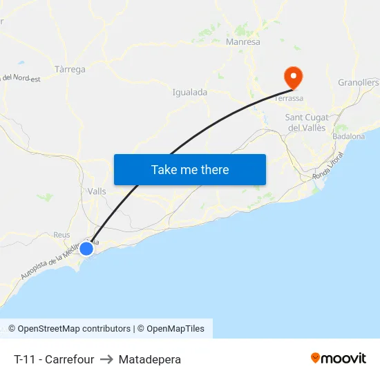 T-11 - Carrefour to Matadepera map