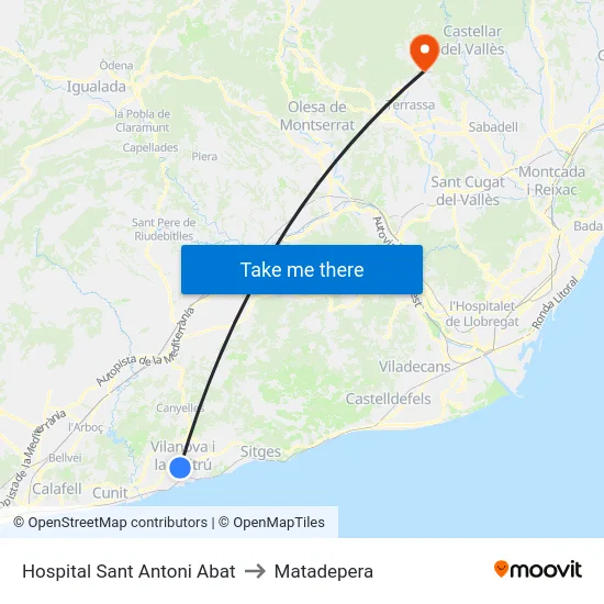 Hospital Sant Antoni Abat to Matadepera map