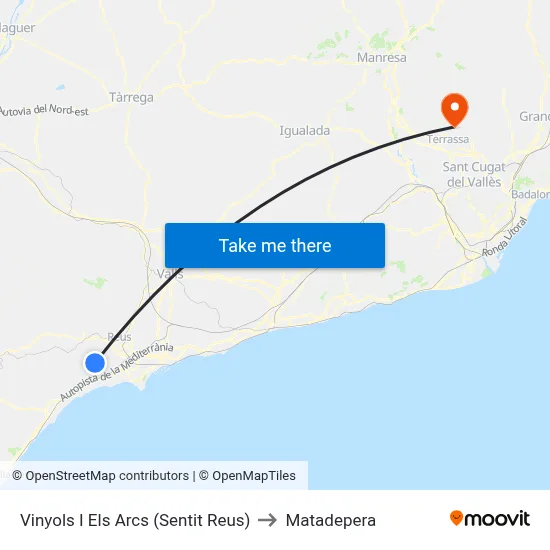 Vinyols I Els Arcs (Sentit Reus) to Matadepera map