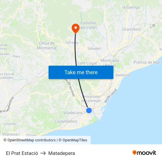 El Prat Estació to Matadepera map