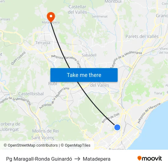 Pg Maragall-Ronda Guinardó to Matadepera map