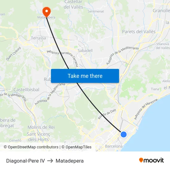 Diagonal-Pere IV to Matadepera map
