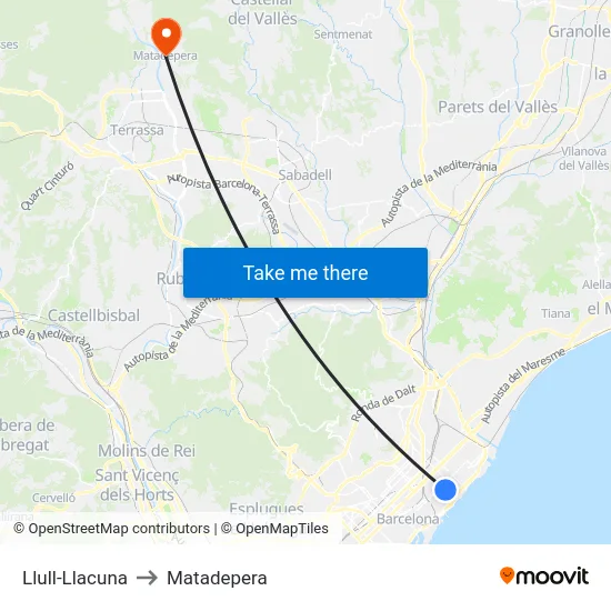Llull-Llacuna to Matadepera map