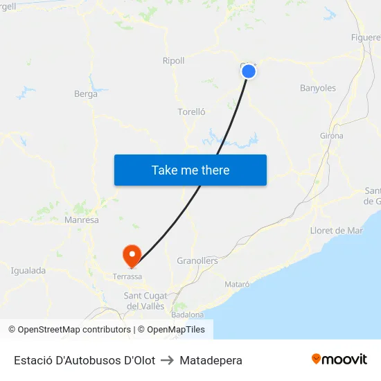 Estació D'Autobusos D'Olot to Matadepera map
