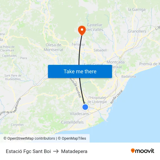 Estació Fgc Sant Boi to Matadepera map