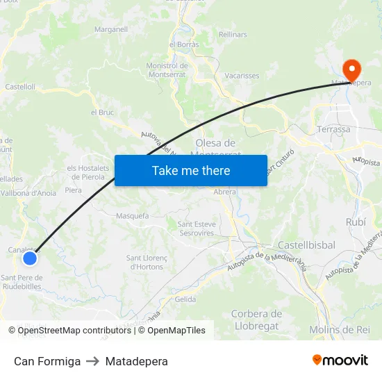 Can Formiga to Matadepera map