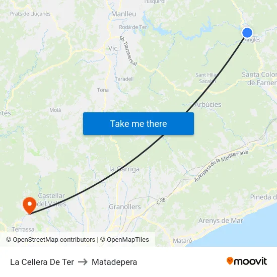 La Cellera De Ter to Matadepera map