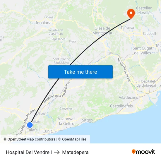 Hospital Del Vendrell to Matadepera map