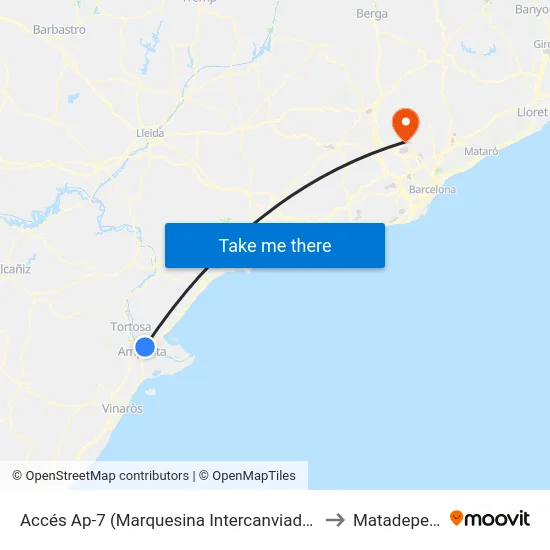 Accés Ap-7 (Marquesina Intercanviador) to Matadepera map