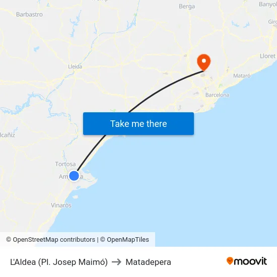 L'Aldea (Pl. Josep Maimó) to Matadepera map