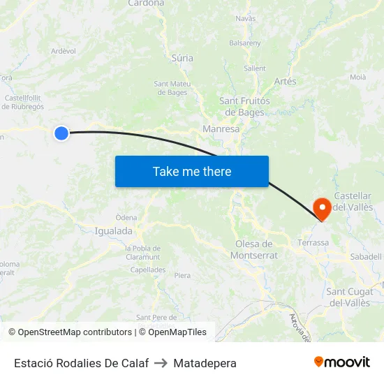 Estació Rodalies De Calaf to Matadepera map