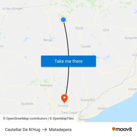 Castellar De N'Hug to Matadepera map